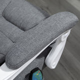 Executive Heated Massage Office Chair with 6 Vibration Points - Ergonomic High-Back Desk Recliner with Adjustable Swivel and Footrest, Grey - Ideal for Comfort and Relaxation in the Workplace