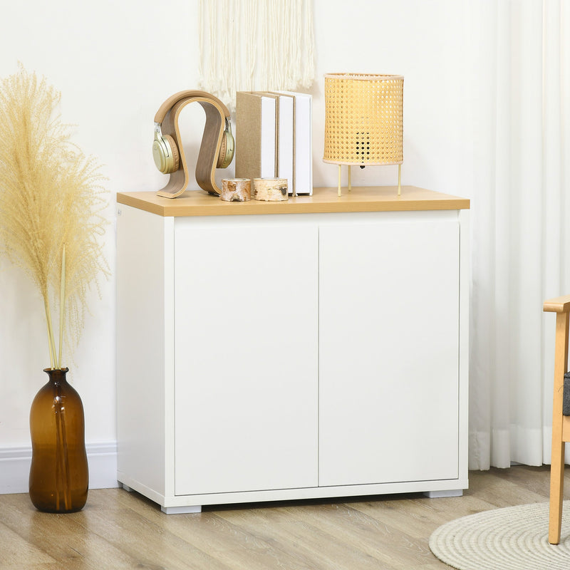 Kitchen Storage Sideboard - Double-Door Cabinet with Adjustable Shelf - Ideal for Living Room and Entryway Organization
