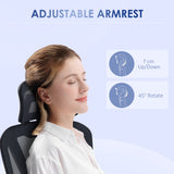 Ergonomic Mesh Office Chair - Height Adjustable with Lumbar Support, Swivel Wheels & Adjustable Headrest - Comfortable Seating for Desk Work, Black