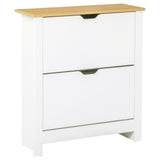 4-Tier Shoe Storage Cabinet - White Organizer with 2 Drawers & 4 Shelves, Durable with Protective Legs - Sleek Design for Hallway or Bedroom Organization