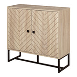 Modern Metal Frame Storage Cabinet - Adjustable Shelf with Handles and Tabletop - Stylish Organiser for Contemporary Home Decor