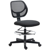 Ergonomic Mesh Office Chair with Adjustable Height and Footrest - Durable Standing Desk Chair in Black - Ideal for Extended Desk Work and Comfort