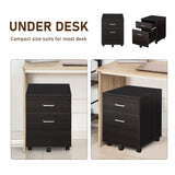 2-Drawer Mobile File Cabinet - Lockable Rolling Office Filing Solution with 5 Smooth-Gliding Wheels - Secure Legal & Letter Document Organizer for Home or Office Use