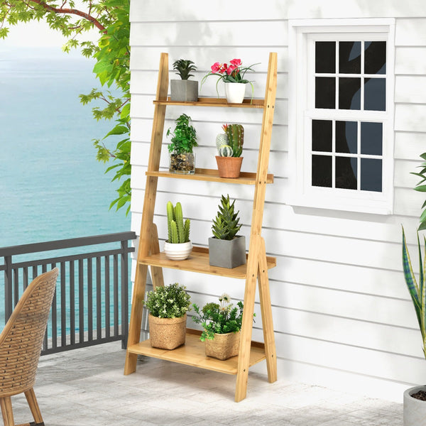 Bamboo Freestanding Decorative Shelf - Home Storage Solution for Living Room and Bedroom - Natural Décor Essential for Modern Homes