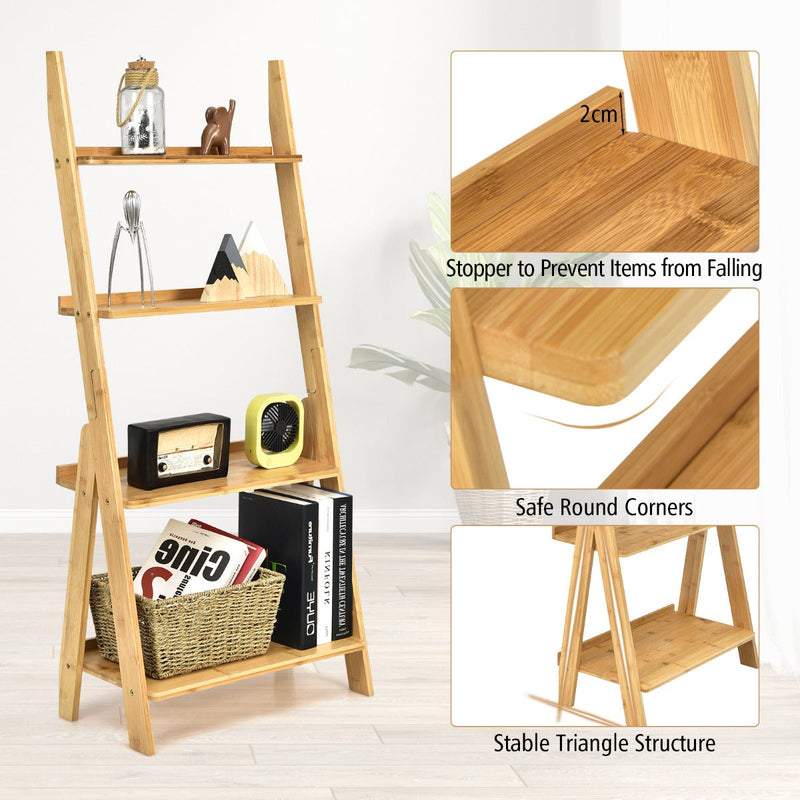Bamboo Freestanding Decorative Shelf - Home Storage Solution for Living Room and Bedroom - Natural Décor Essential for Modern Homes