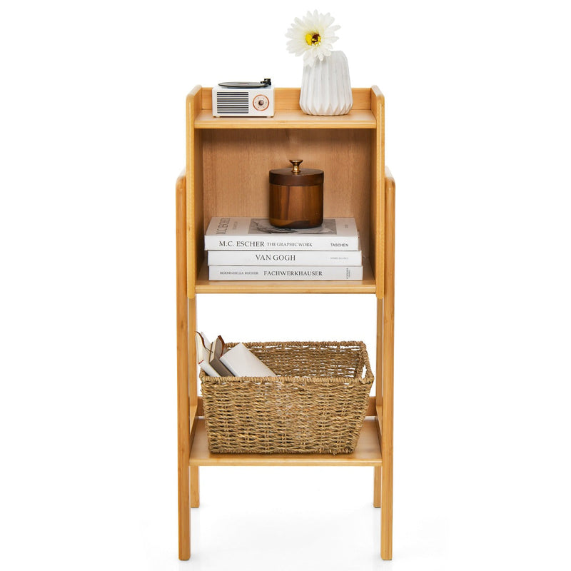 Tall Bamboo Bookshelf - 4 Tier Free Standing Design with Legs - Perfect Storage Solution for Readers and Home Organizers