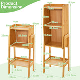 Tall Bamboo Bookshelf - 4 Tier Free Standing Design with Legs - Perfect Storage Solution for Readers and Home Organizers