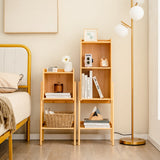 Tall Bamboo Bookshelf - 4 Tier Free Standing Design with Legs - Perfect Storage Solution for Readers and Home Organizers