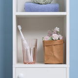 Slimline Freestanding Bathroom Cabinet with Mirror - Tall Storage Unit with Adjustable Shelving - Space-Saving Organizer for Narrow Spaces