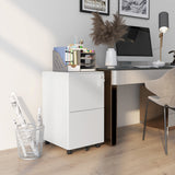 Steel Mobile File Cabinet with Lock - 2-Drawer Vertical Storage for A4, Legal, Letter Size Documents - Secure Office Organizer with Adjustable Hanging Bar