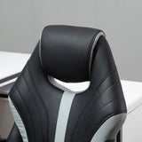Ergonomic Racing Gaming Chair - Faux Leather Swivel Office Chair with 5 Wheels, Black and Grey - Ideal for Long Gaming Sessions & Professional Gamers
