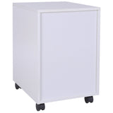 Mobile File Cabinet Pedestal - MDF Construction with 3 Lockable Drawers and Casters - Efficient Office Storage in Oak and White