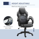 High-Back Swivel Office Chair - Faux Leather Ergonomic Computer Desk Seat with Wheels & Armrests - Comfortable Design for Home or Office Use