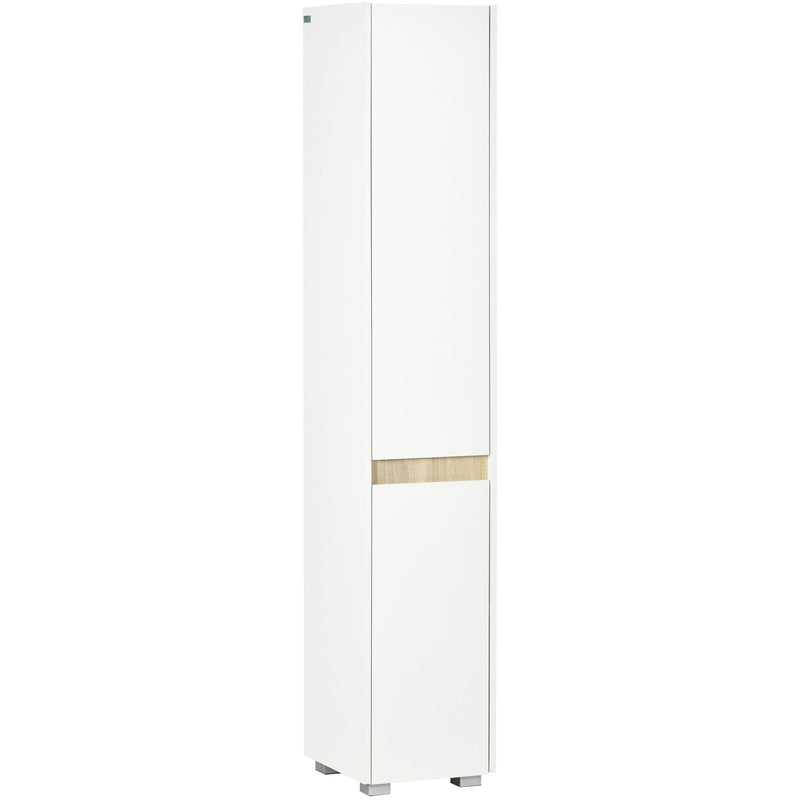 Adjustable 5-Tier Tallboy Bathroom Storage - Modern Freestanding Cabinet with Adjustable Shelves - Space-Saving Organizer for Toiletries and Towels