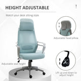 Ergonomic Mesh Office Chair with Wheels - High Back and Adjustable Height - Ideal for Home Office Comfort in Blue