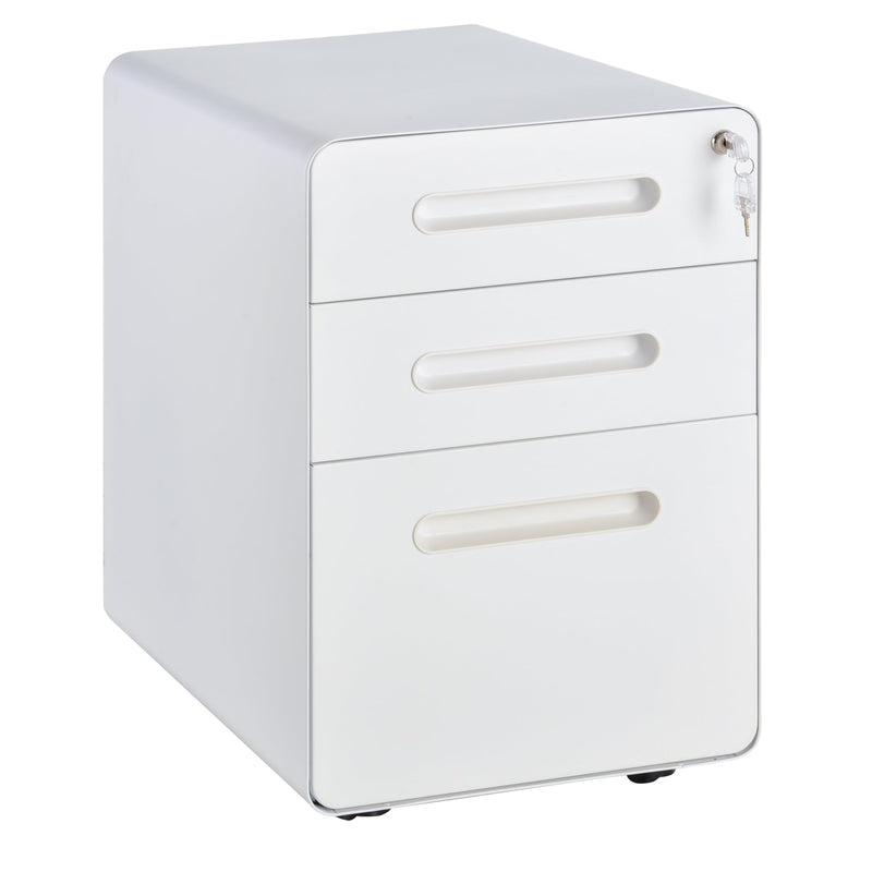 3-Drawer Mobile File Cabinet - Fully Assembled, Lockable, All-Metal Rolling Storage - Vertical Filing Solution for Home Office and Business Use