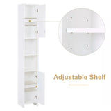 Slim Bathroom Tallboy Cabinet - Freestanding High Storage Unit with Adjustable Shelving and Dual Doors - Space-Saving Organizer for Restroom Essentials