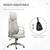 Ergonomic High-Back Mesh Home Office Chair with Wheels - Adjustable Height and Comfortable Lumbar Support - Ideal for Work from Home Professionals and Students