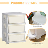 3-Tier Kids Storage Dresser - Vertical Chest with Drawers for Toy Organization - Ideal for Nursery, Playroom, and Kindergarten Spaces