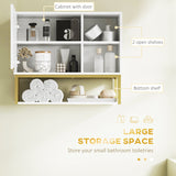 Over-The-Toilet Bathroom Wall Cabinet with Doors - Space-Saving Storage Shelves for Hallway and Living Room - Elegant White Organizer for Home Clutter Control