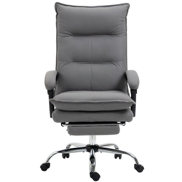 Ergonomic Heated Recliner - Vibrating Massage Office Chair with Plush Microfiber, Extendable Footrest, and Padded Armrests - Stress Relief Seating Solution for Professionals