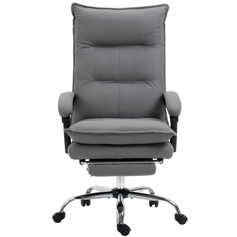 Ergonomic Heated Recliner - Vibrating Massage Office Chair with Plush Microfiber, Extendable Footrest, and Padded Armrests - Stress Relief Seating Solution for Professionals