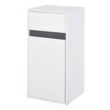 Minimalistic Bathroom Storage Solution - Freestanding Cabinet with Drawer, Cupboard & Adjustable Shelf - Sleek Organizer for Space Optimization in White