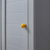 Tall Grey Bathroom Storage Cabinet - 3-Tier Shelving & Enclosed Cupboard Space - Free Standing Linen Tower for Space Optimization