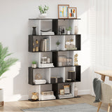 5-Tier S-Shaped Bookcase - Modern Storage & Display Shelving Unit, Divider in Black - Ideal for Organizing Books, Decor in Living Room or Office