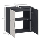 Under Sink Storage Cabinet - Bathroom Vanity Unit with Shelf, Double Doors, 60x30x60 cm in Light Grey - Ideal Space Saver for Bathroom Essentials