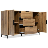 Modern Dark Oak Sideboard - Spacious Living Room Cabinet with 2 Doors & 3 Drawers, Adjustable Shelf - Elegant Storage Solution for Home Organization, 120x40x76 cm