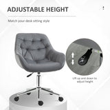 Ergonomic Velvet Home Office Chair - Comfy Adjustable Computer Desk Chair with Arm and Back Support - Ideal for Extended Work Sessions, Dark Grey