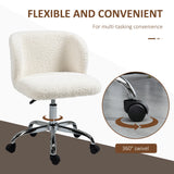 HOMCOM Office Chair with Adjustable Height and Wheels - White
