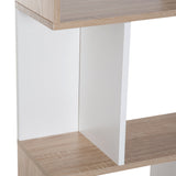 4-Tier Particle Board S-Shaped Bookcase - Modern Storage Display Shelving Unit - Elegant Room Divider for Home or Office Decor