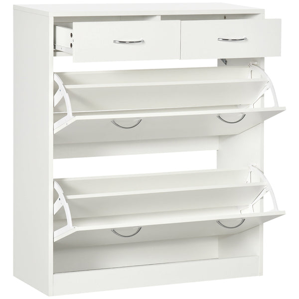 Slim Footwear Rack with Dual Flip Compartments - Space-Saving Adjustable Shoe Cabinet Holds 12 Pairs - Ideal for Small Entryways and Closets