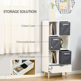 6-Cube Modern Bookcase - Freestanding Display Shelf, Storage Organizer Cabinet - Ideal for Home, Office, Living Room, Study Decor in White