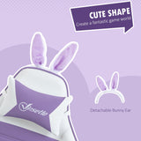 Racing Gaming Chair with Rabbit Ears - Reclining PU Leather Computer Chair, Footrest, Headrest & Lumbar Support, Purple - Ideal for Gamers & Home Office Use