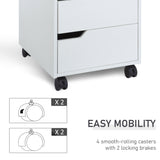 3-Drawer Mobile File Cabinet - Vertical Filing Storage on Wheels, Space-Saving Home Office Organizer - Ideal for Personal Documents & Office Supplies