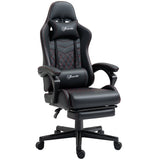 Ergonomic Racing-Style Office Chair - Swivel Wheels, Footrest, Reclining Faux Leather Design - Ideal Desk Chair for Gamers and Home Office Comfort