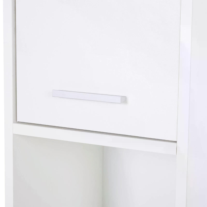 Slim Bathroom Tallboy Cabinet - Freestanding High Storage Unit with Adjustable Shelving and Dual Doors - Space-Saving Organizer for Restroom Essentials