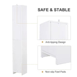 Slim Bathroom Tallboy Cabinet - Freestanding High Storage Unit with Adjustable Shelving and Dual Doors - Space-Saving Organizer for Restroom Essentials