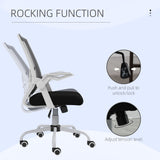 Ergonomic Mesh Office Chair with Flip-up Armrests - Lumbar Support and Smooth-Rolling Swivel Wheels - Comfortable Seating for Home Office and Desk Work