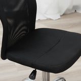 Ergonomic Mesh Office Chair - Armless Mid-Back Design with Height Adjustment & Swivel Casters - Ideal for Home Workstations and Small Desks