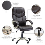 High-Back Home Office Chair - Comfortable Faux Leather Computer Desk Seat with Adjustable Height and Rocking Feature - Ideal for Extended Work Sessions