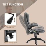 Heated Massage Recliner Chair - Linen-Feel Fabric with 360° Swivel & Six Massage Points - Comfortable Office Chair for Stress Relief