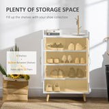 Modern Shoe Storage Cabinet - Entryway and Hallway Organizer with Doors and Shelves - Space-Saving Solution for Shoe Clutter
