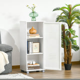 2-Tier File Cabinet with Metal Louvered Door - White Storage Organizer for Living Area, Study, or Playroom - Space-Saving Solution for Home Organization