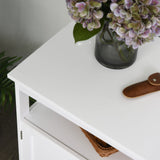 Kitchen Console Sideboard - 2-Tier Cabinet with Open Shelf Storage, White Finish - Ideal for Dining Room Organization and Decor