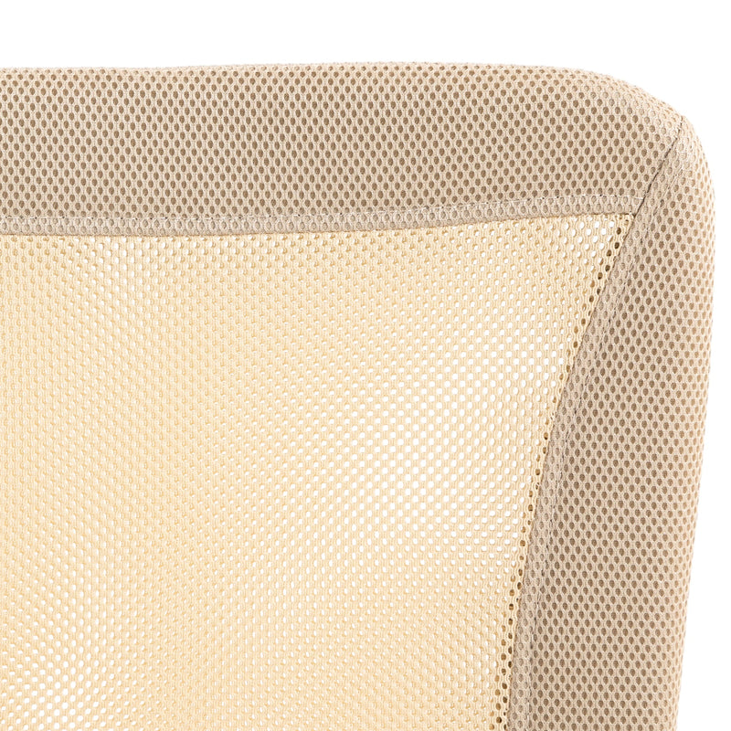 Mesh Office Chair with Adjustable Height - Armless Swivel Desk Chair with Wheels - Ideal for Study & Work Comfort, Beige