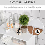Freestanding Bathroom Cabinet with Adjustable Shelves - Slim Storage Cupboard Organizer with 2 Drawers - Ideal for Small Spaces and Clutter Reduction in White